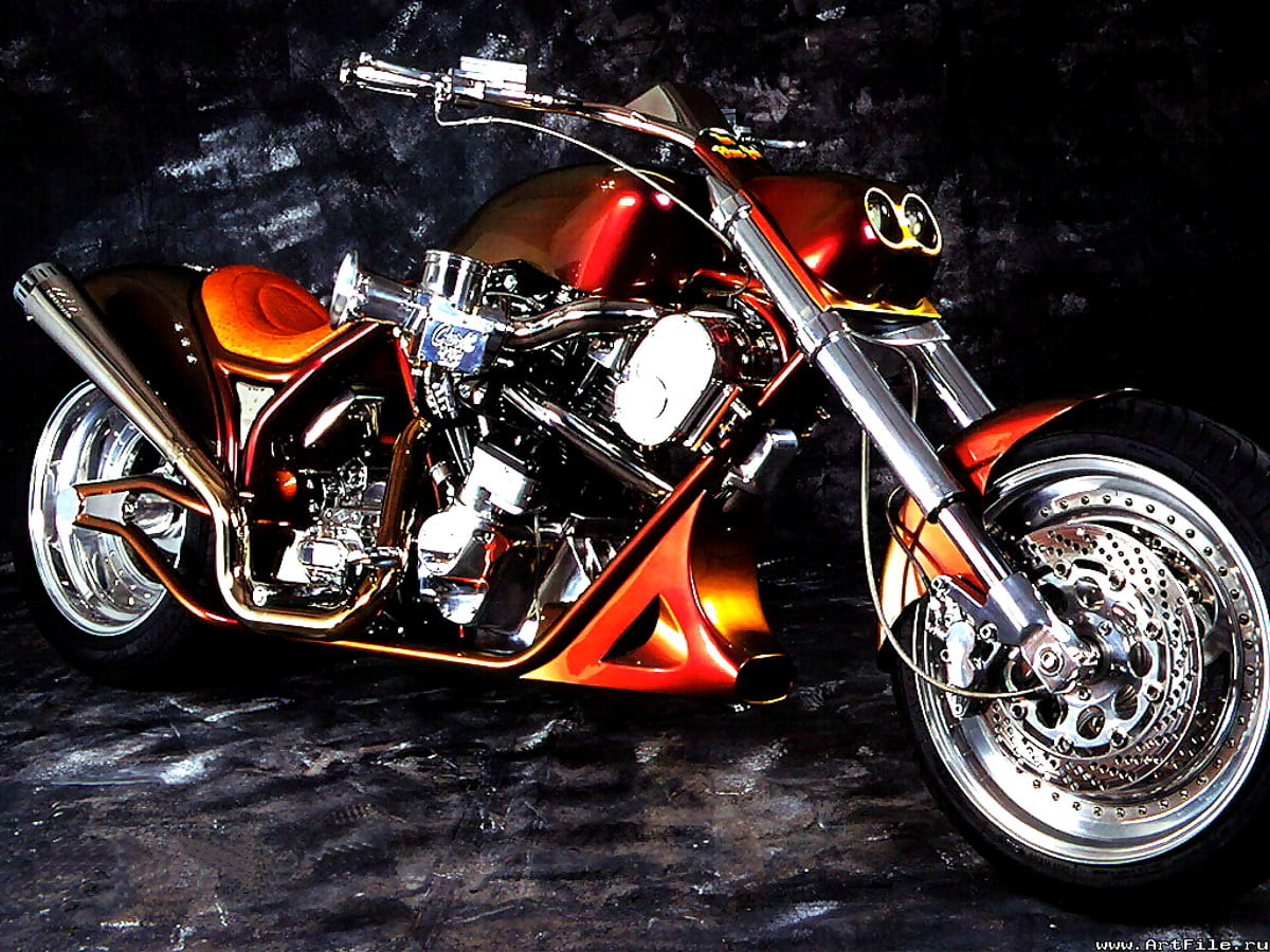 Rotes und schwarzes Motorrad : HD Hintergrundbild 1024x768