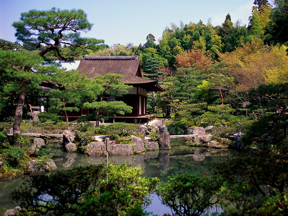 Natur, Fluss, Garten, See, Botanischer Garten (Ginkaku-ji, Kyōto, Japan) : HD Hintergrundbild 1600x1200