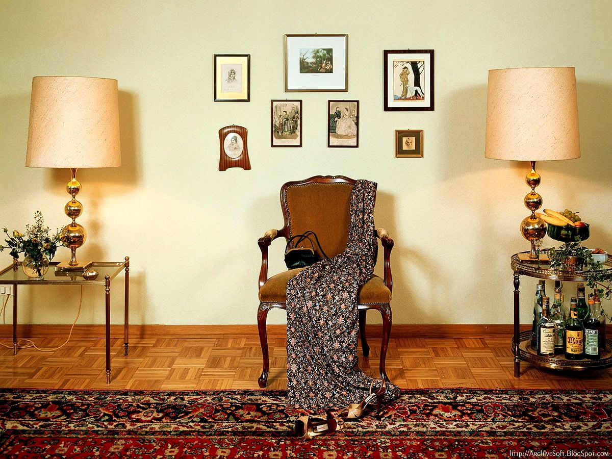 Wallpaper — Wohnzimmer mit Möbeln und Teppich gefüllt 1600x1200
