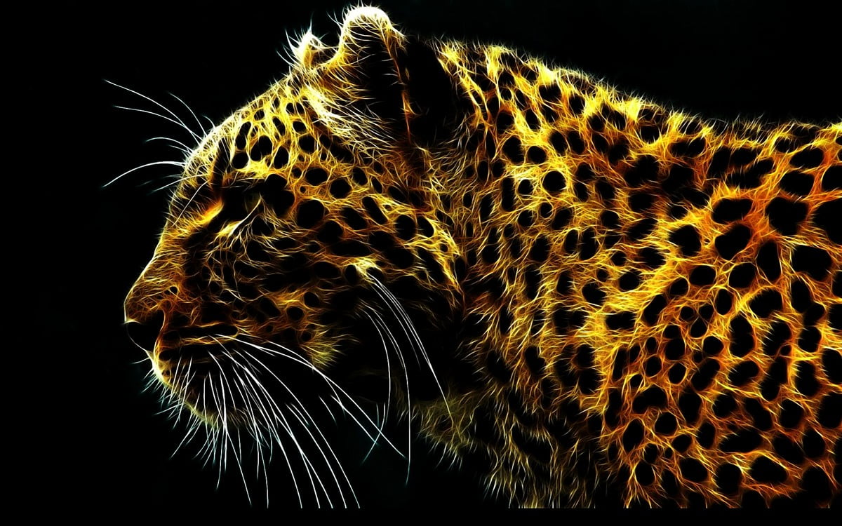 Katze auf Leopard - Hintergrundbild