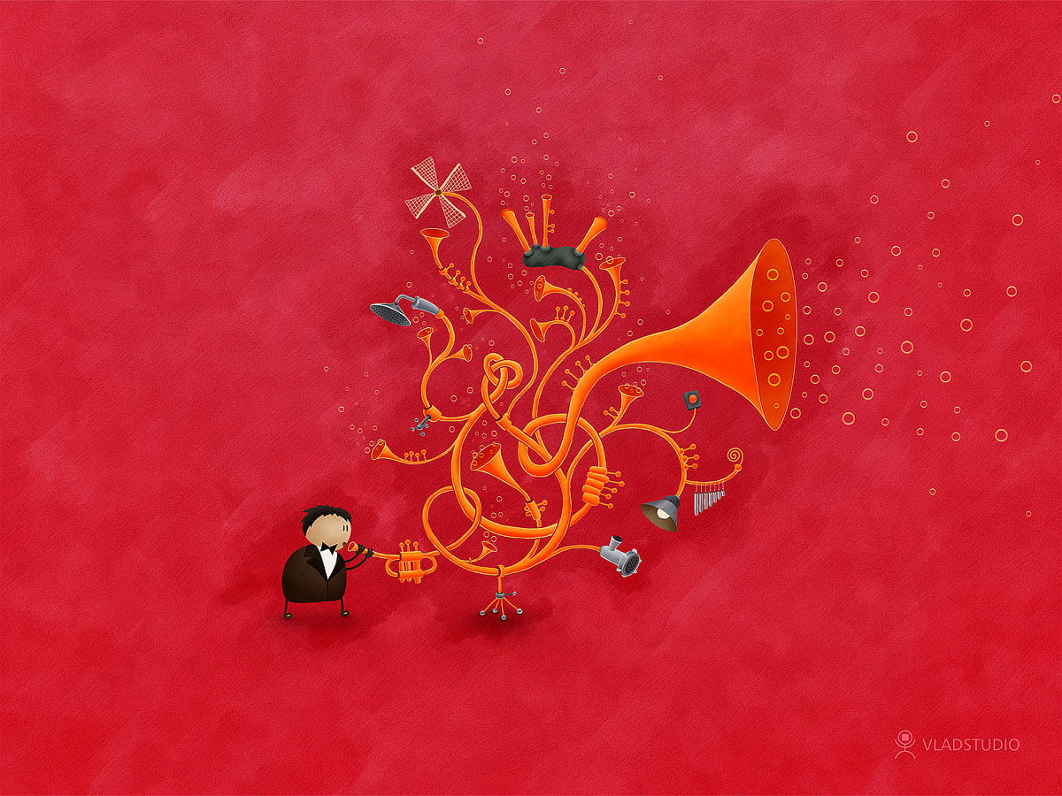 Abstrakter Minimalismus, orange, rote, Bildende Kunst, Cartoons / Hintergrund 1600x1200