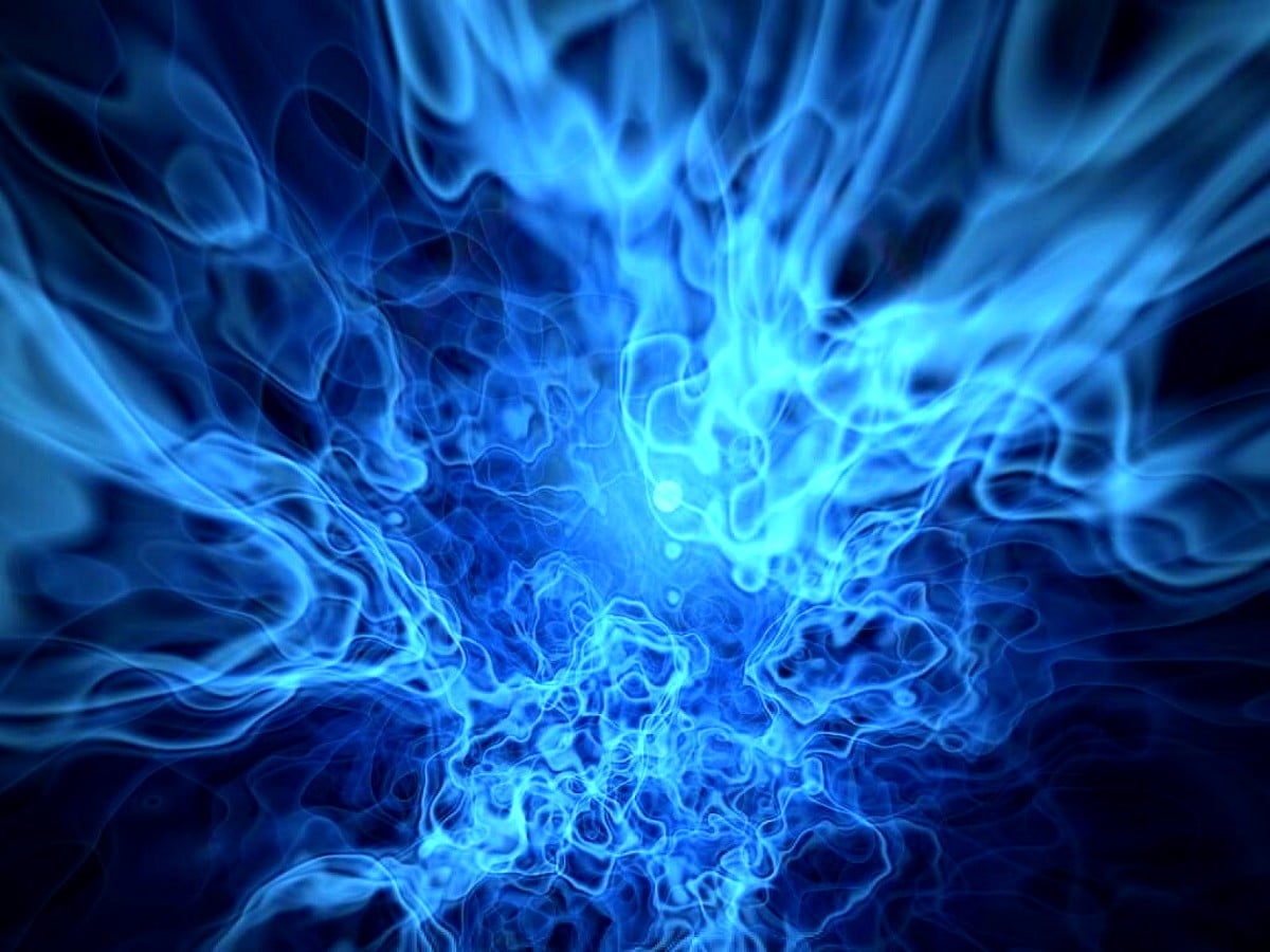 Grafik (Kunst), blaue, elektrische blaue, Flammen, abstrakte