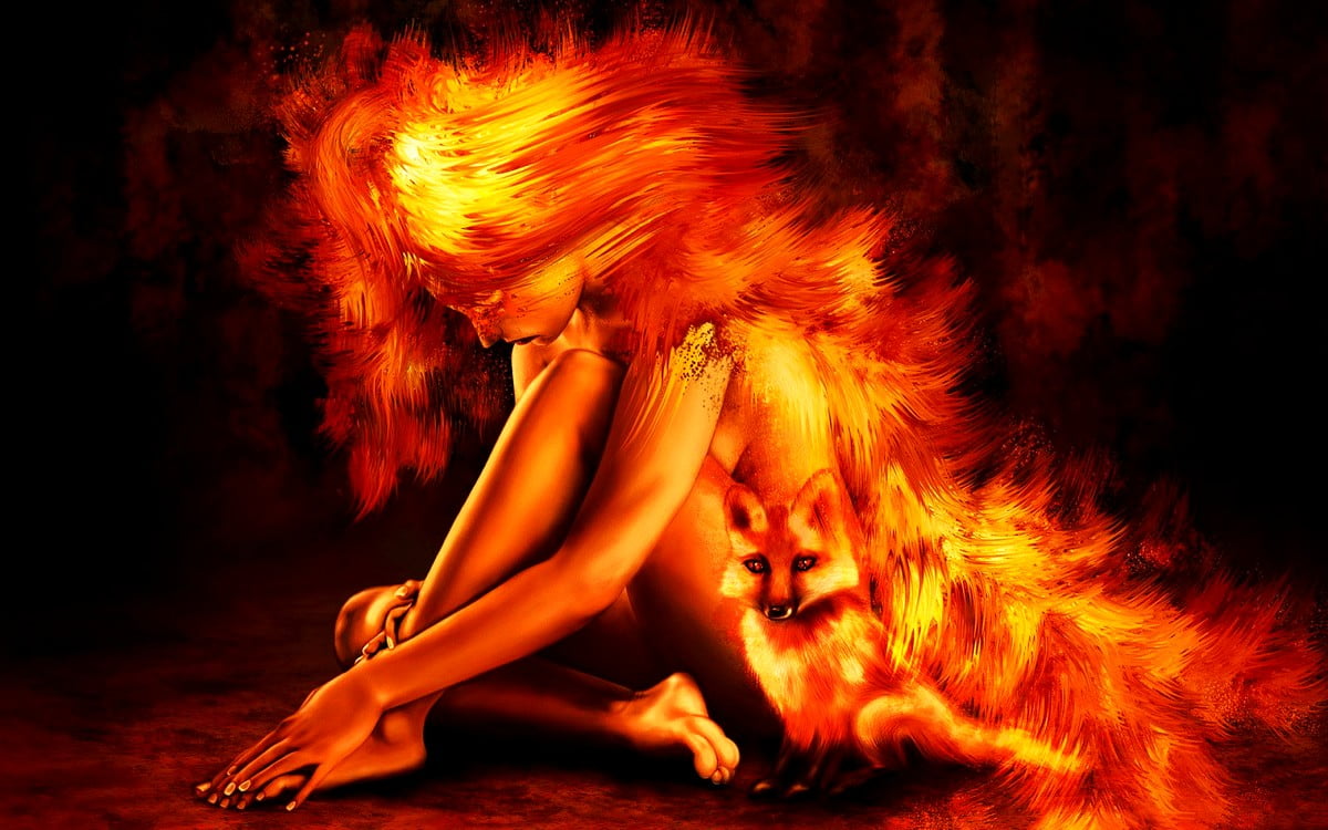 Firefox, Flammen, Feuer, Grafische Datenverarbeitung, Tanz : kostenlose HD Hintergrund 1600x1000