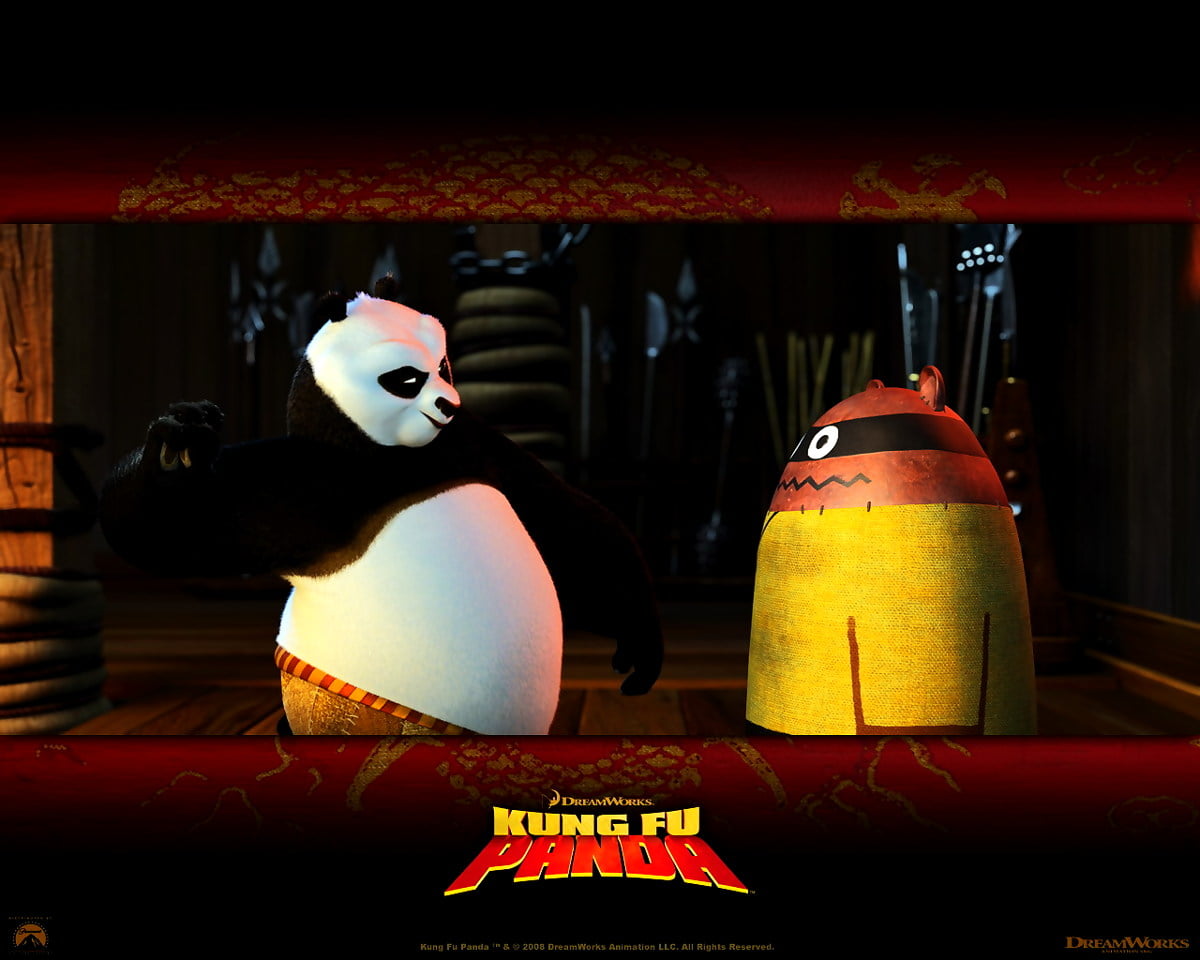 Animierter Cartoon, Cartoons, Animation, Abenteuerspiel, Panda (Szene aus computeranimiertem Film "Kung Fu Panda") - Wallpaper 1280x1024